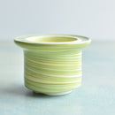 Green Ceramic Succulent Pot With Crystal Glass Rim Approximately 3”-4"