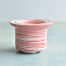 Red and Pink Ceramic Succulent Pot With Crystal Glass Rim Approximately 3”-4"