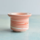 Orange Ceramic Succulent Pot With Crystal Glass Rim Approximately 3”-4"