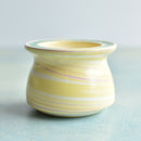 Yellow Ceramic Succulent Pot With Crystal Glass Rim Approximately 3”-4"