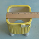 Yellow Handmade Ceramic Succulent Pot with Butterfly Approximately 4”