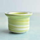 Green Ceramic Succulent Pot With Crystal Glass Rim Approximately 3”-4"