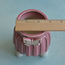 Pink Handmade Ceramic Succulent Pot with Butterfly Approximately 3”