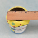 Hand Painted Yellow Ceramic Succulent Pot with Cute White Dog Approximately 2"