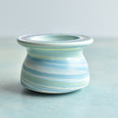 Blue Ceramic Succulent Pot With Crystal Glass Rim Approximately 3”-4"