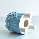 Sky Blue Handmade Ceramic Succulent Pot with Flowers Approximately 3.5” (Discounted Imperfection/Small Crack *See Photo*)