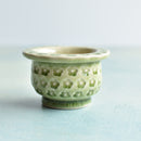 Green Stamped Ceramic Succulent Pot Approximately 2”