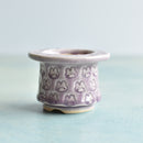 Purple Stamped Ceramic Succulent Pot Approximately 2”