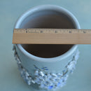Tall Handmade Ceramic Succulent Pot with Blue Flower Bonsai Tree Approximately 4.5" Wide x 8.5" Tall