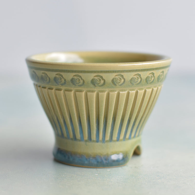 Green Handmade Ceramic Succulent Pot Approximately 3" (Toun Kiln Studio)