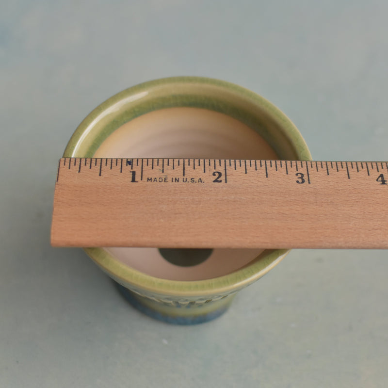 Green Handmade Ceramic Succulent Pot Approximately 3" (Toun Kiln Studio)