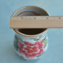 Handmade Ceramic Succulent Pot with Red Flower Approximately 3.5"