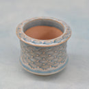 Pink/Red Ceramic Succulent Pot with Stamped Wave Design Approximately 2"