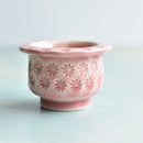 Pink Stamped Ceramic Succulent Pot Approximately 2”