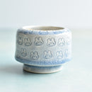 Blue Stamped Ceramic Succulent Pot Approximately 2”