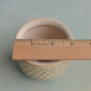 Beige Handmade Ceramic Succulent Pot with Flower Stamp Approximately 3" (Toun Kiln Studio)