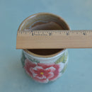 Handmade Ceramic Succulent Pot with Red Flower Approximately 3.5"