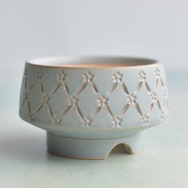 Light Blue Handmade Ceramic Succulent Pot Approximately 3" (Toun Kiln Studio)