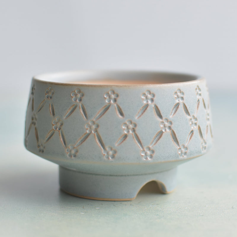 Light Blue Handmade Ceramic Succulent Pot Approximately 3" (Toun Kiln Studio)