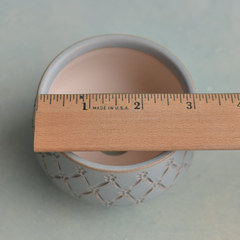 Light Blue Handmade Ceramic Succulent Pot Approximately 3" (Toun Kiln Studio)