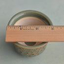 Green Handmade Ceramic Succulent Pot with Flower Design Approximately 3" (Toun Kiln Studio)