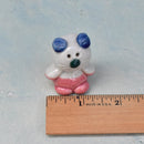 Small Blue and Pink Ceramic Planter Pal Approximately 1"