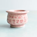 Pink Stamped Ceramic Succulent Pot Approximately 2”