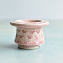 Pink Stamped Ceramic Succulent Pot Approximately 2”