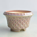 Purple Handmade Ceramic Succulent Pot with Flower Stamp Approximately 3" (Toun Kiln Studio)