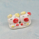 Small Red and Yellow Ceramic Planter Pal Pigs Approximately 2"