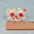 Small Red and Yellow Ceramic Planter Pal Pigs Approximately 2"