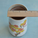 Tall Handmade Ceramic Succulent Pot with Orange Flower Branch Approximately 3.5" Wide x 7" Tall
