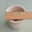 Orange and Beige Handmade Ceramic Succulent Pot with Flower Design Approximately 2" (Toun Kiln Studio)