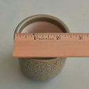 Green Handmade Ceramic Succulent Pot with Flower Design Approximately 2" (Toun Kiln Studio)