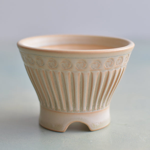Beige Handmade Ceramic Succulent Pot Approximately 3" (Toun Kiln Studio)