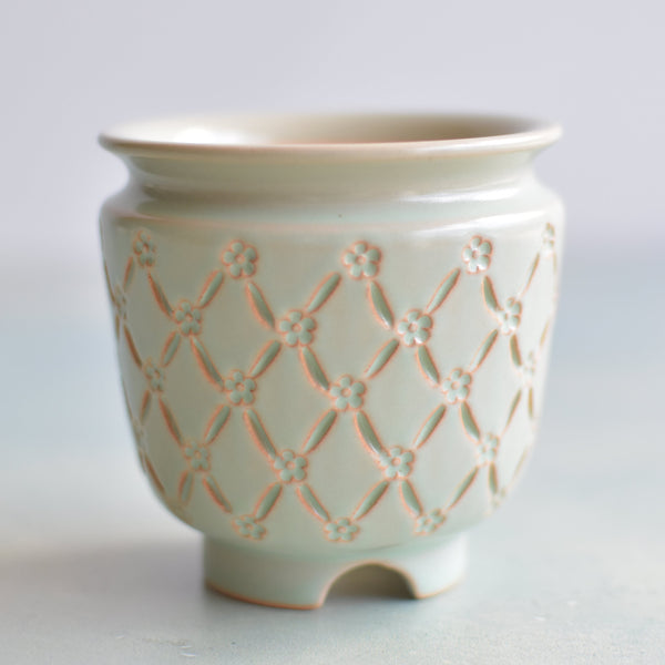 Light Blue Handmade Ceramic Succulent Pot Approximately 3" (Toun Kiln Studio)