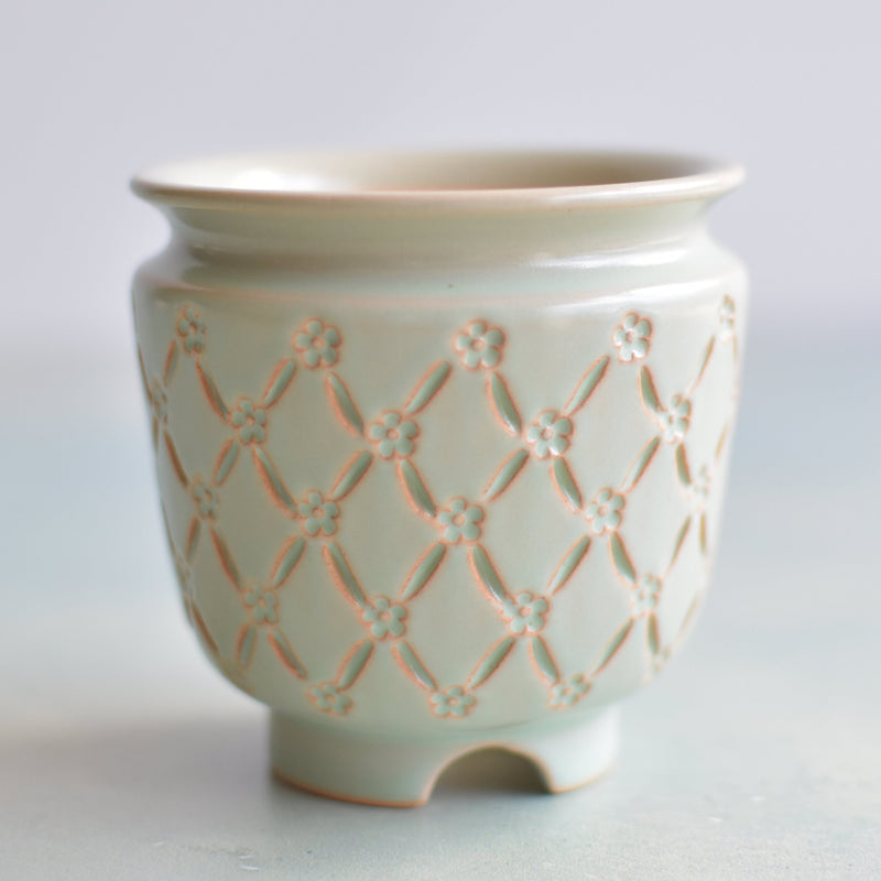 Light Blue Handmade Ceramic Succulent Pot Approximately 3" (Toun Kiln Studio)