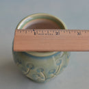Teal Handmade Ceramic Succulent Pot with Dandelion Design Approximately 2" (Toun Kiln Studio)