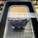 Purple Handmade Ceramic Succulent Pot with Flowers Approximately 4”