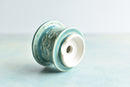 Teal Stamped Ceramic Succulent Pot Approximately 2”