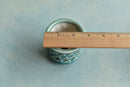 Teal Stamped Ceramic Succulent Pot Approximately 2”