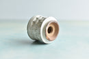 White Stamped Ceramic Succulent Pot Approximately 2”