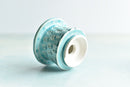 Teal Stamped Ceramic Succulent Pot Approximately 2”