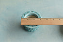 Teal Stamped Ceramic Succulent Pot Approximately 2”