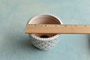 White Handmade Stamped Ceramic Succulent Pot Approximately 3"