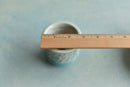 Light Blue Stamped Ceramic Succulent Pot Approximately 2”