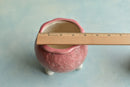 Pink Handmade Ceramic Succulent Pot with Stamped Flowers Approximately 4”