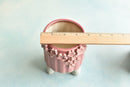 Pink Handmade Ceramic Succulent Pot with Flowers Approximately 3.5”
