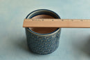 Blue Handmade Stamped Ceramic Succulent Pot Approximately 3"-4"