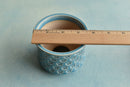 Blue Handmade Stamped Ceramic Succulent Pot Approximately 3"